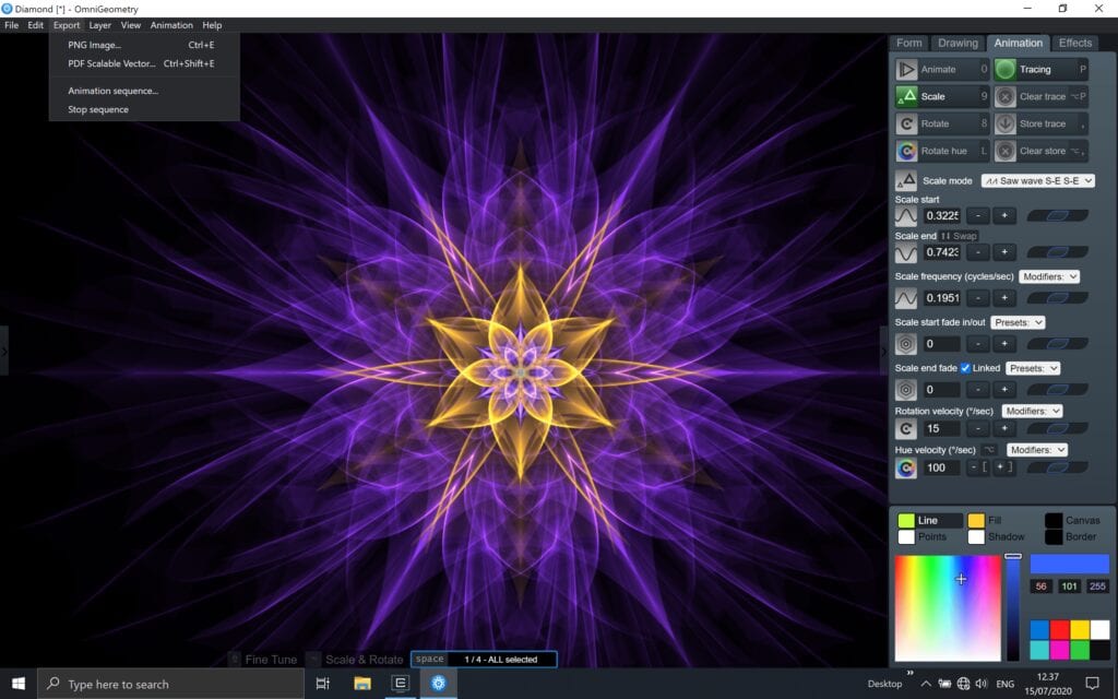 OmniGeometry running in Windows 10